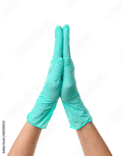 Female hands in medical glo...