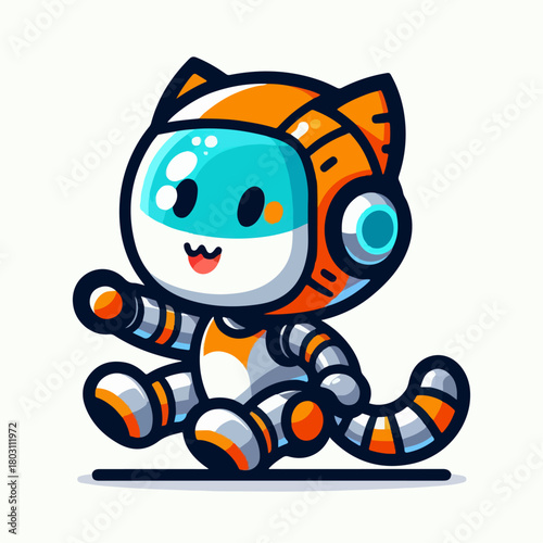 elephant ai robot vector illustration