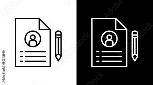 Contract Job Outline White Icon Set Design