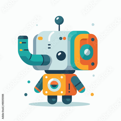 elephant ai robot vector illustration