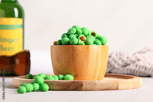 Bowl with wasabi coated cru...