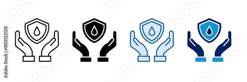 Water Conservation Icon Set Multiple Style Collection