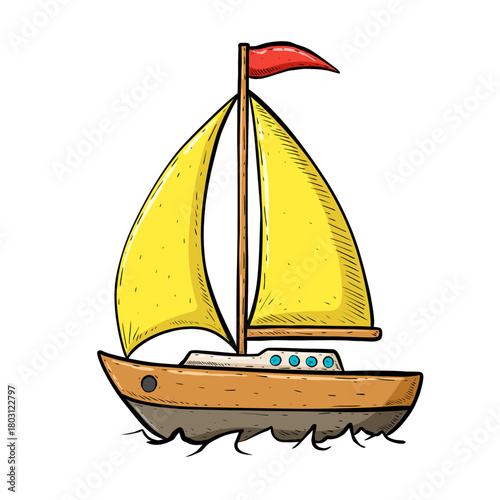 vector illustration of a sailing ship