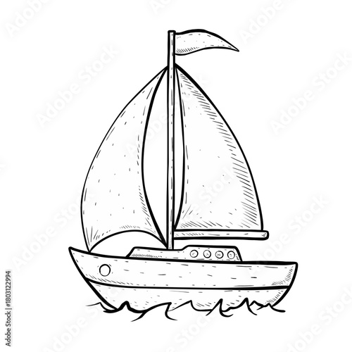 Sketch Illustration of Sailboat