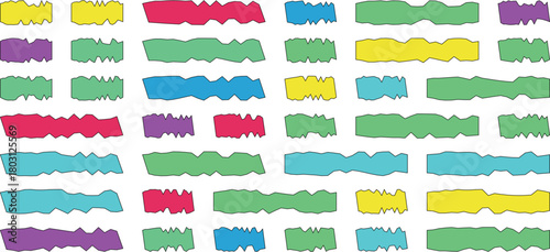 Colorful abstract brush strokes on white background