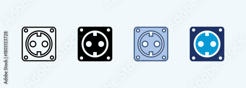 socket Multiple Style Icon Collection