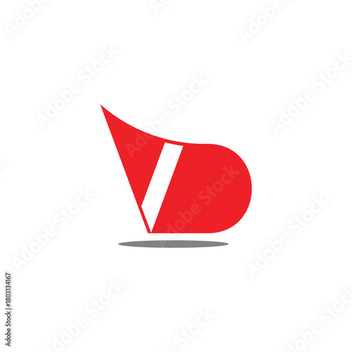 Free Download letter b red simple geometric logo vector - GFXLoad