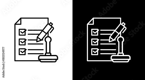 Bureaucracy  White Icon Set Design