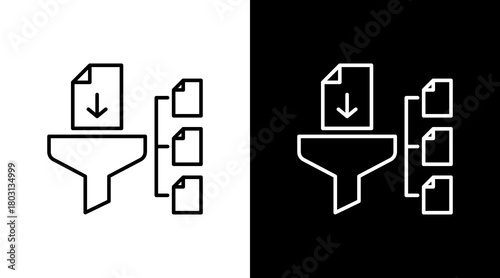 Data Category  White Icon Set Design