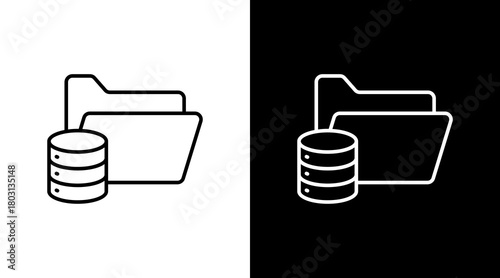 Data Folders  White Icon Set Design