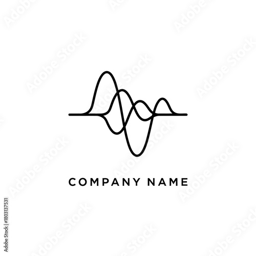 Audio wave logo design for company branding and identity.