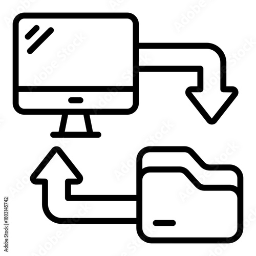 system error outline icon for computer crash display screen