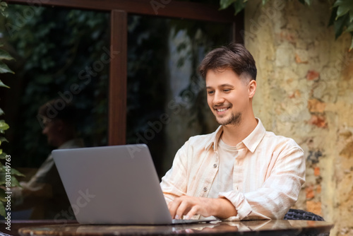 Handsome programmer working...
