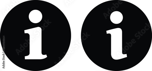 Two black circles with white lowercase letter i inside information symbol