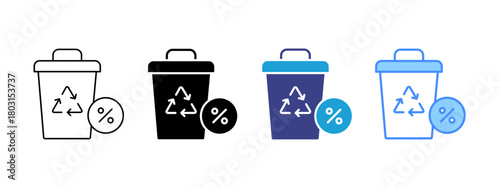 Zero Waste icon set multiple style collection