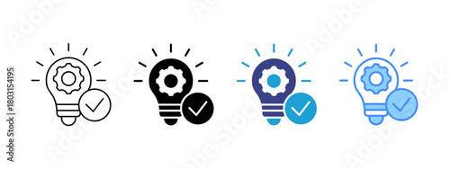 Solution icon set multiple style collection