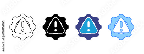 Risk icon set multiple style collection