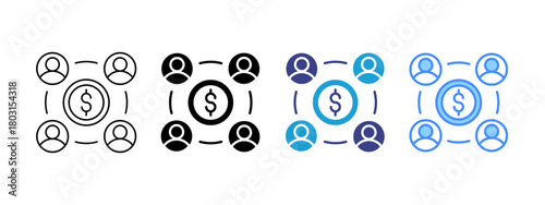 Shareholder icon set multiple style collection