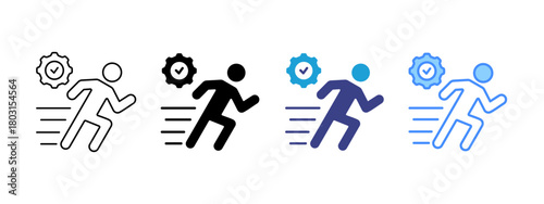 Action icon set multiple style collection