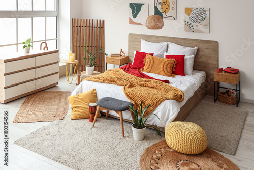 Interior of stylish bedroom...