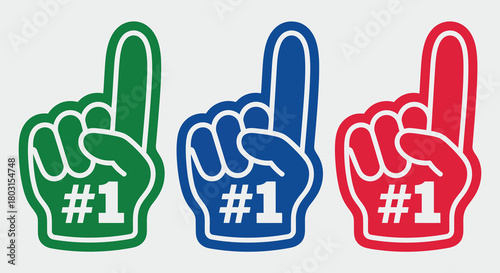 Number One Fan Hand, Sports Event Cheering, Stadium Fun, Supporter Accessories, Game Day Celebration Vector, Sporting Event Graphics