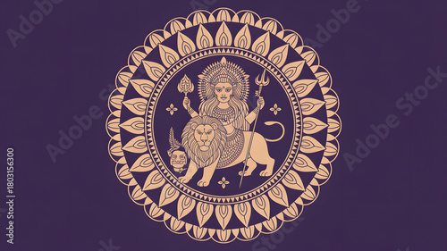 Durga maa goddess hinduism divine power shakti indian culture hindu festival navratri worship illustration