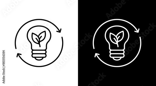 Energy Efficiency  White Icon Set Design