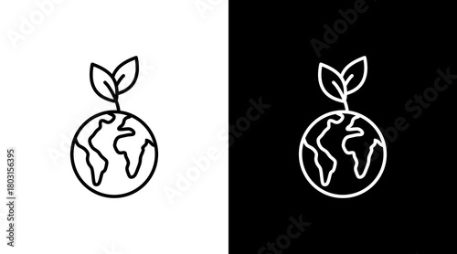 Ecological  White Icon Set Design