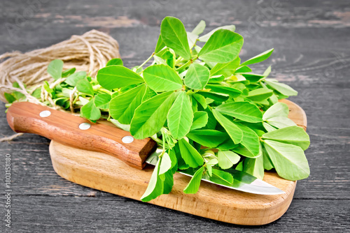 Fenugreek green on black board