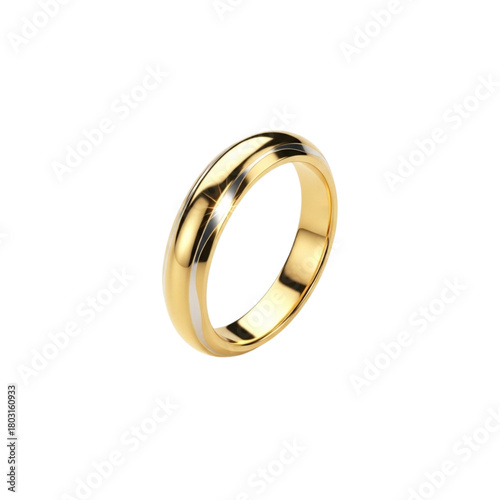 Gold wedding ring isolated on transparent background, a symbol of love and marriage