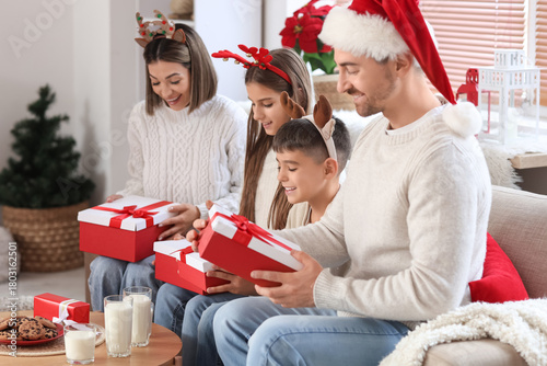 Happy family with Christmas...