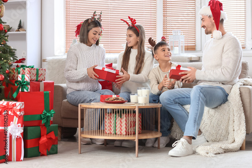 Happy family with Christmas...