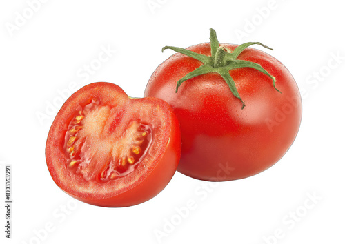 Wallpaper Mural Fresh red tomato, whole and halved, close-up Torontodigital.ca