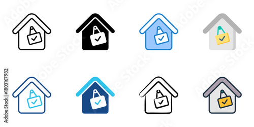 Open house icon set multiple style collection 
