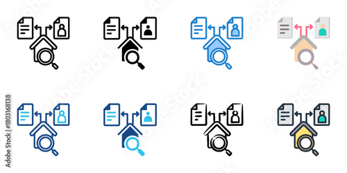 Title search icon set multiple style collection 
