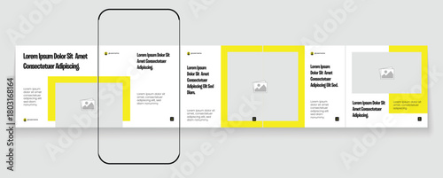 Set of LinkedIn carousel post, social media Instagram carousel post, modern and editable business carousel template design