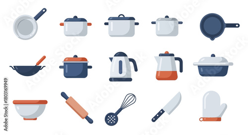 Collection of Kitchenware and Cooking Utensils.