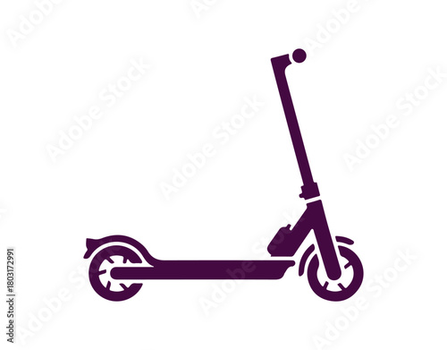 Electric scooter icon design. E-kick bike logo shape shown as a pictogram. Vector illustration image. Isolated on white.