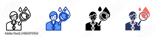 Hematologist icon set multiple style collection