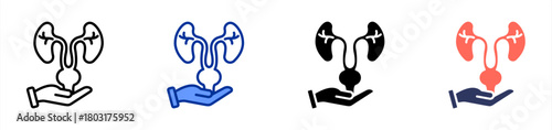 Urologist icon set multiple style collection