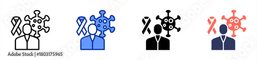 Oncologist icon set multiple style collection