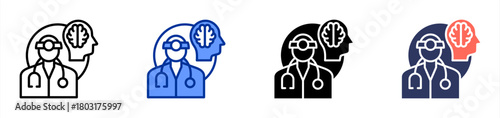 Neurosurgeon icon set multiple style collection
