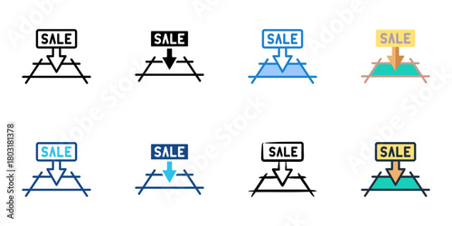 Land for sale icon set multiple style collection 
