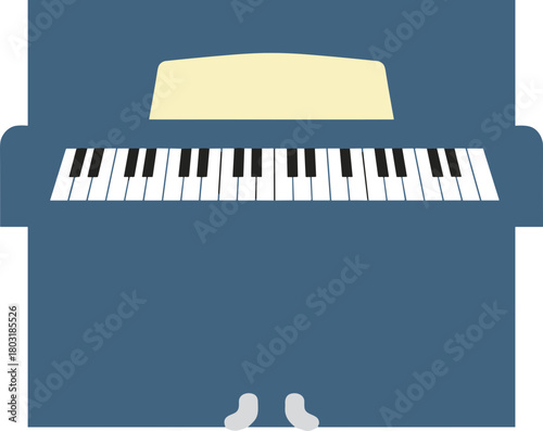 Simple Flat Illustration Grand Piano Musical Instrument Furniture