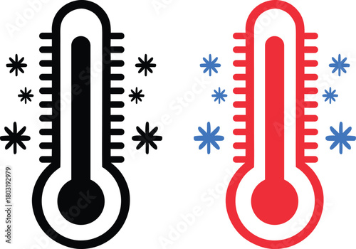 Thermometer cold icon silhouette