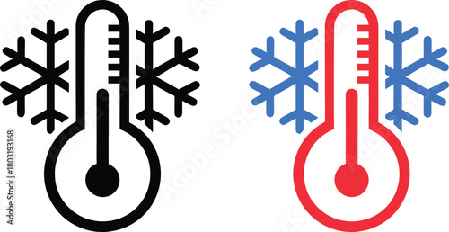 unique Thermometer cold vector icon