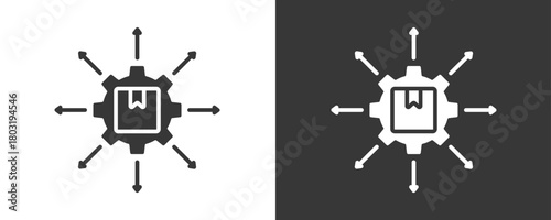 Distribution Icon Set Vector Collection Isolated In Black And White