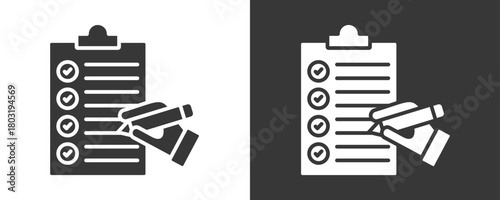Checklist Icon Set Vector Collection Isolated In Black And White
