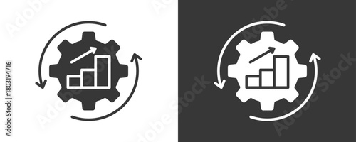 Business Automation Icon Set Vector Collection Isolated In Black And White