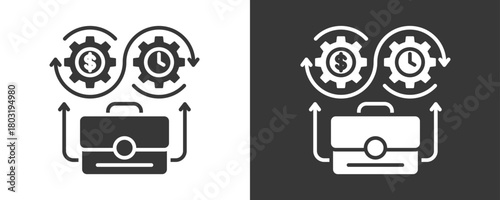 Working Time Icon Set Vector Collection Isolated In Black And White